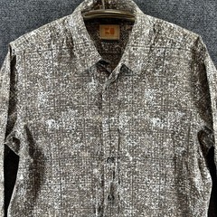 Hugo Boss Orange Dress Shirt Mens S Slim Fit Damask/Baroque Pattern 100% Cotton