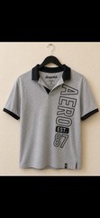 Aeropostale EST 87 Polo Shirt Men’s Small Gray Short Sleeve Logo Casual Preowned