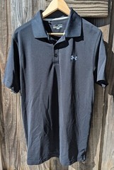 Under Armour Heat Gear Polo, M, Black, Lightweight, Stretch Fabric