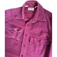 Vintage LL Bean Chamois Cloth Shirt Mens 14.5 Burgundy Cotton Made in USA 1611