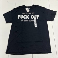 Goodie Two Sleeves Black “Problem Solved” Printed T-Shirt Mens Size Large NEW