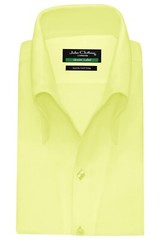 High Open Button-Down Collar 100% Cotton Yellow Shirt for Men Party Style Unique