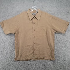 Pineapple Connection Shirt Men’s Large Brown checkered short sleeve Button Up