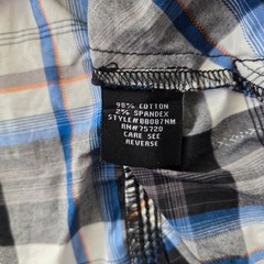 Buckle Black Mens Athletic Fit Plaid Button Down Shirt BB087NM Black Blue XXL