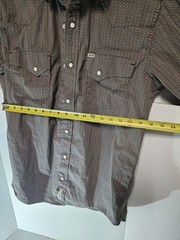 Rafter C Shirt Men’s Medium Pattern Western Pearl Snap Cowboy Rodeo Ranch Gray