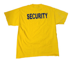front back Security t-shirt Optima Heavy XL 100% Cotton yellow fun neon