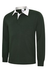 Personalised custom printed text logo Long Sleeve Classic Rugby Shirt Sports