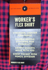 Walls Workers Flex Shirt Button Down Stretch Relaxed Fit Red Navy Mens XL/XXL?