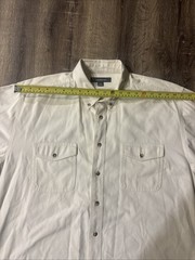 Croft & Barrow Mens Button-Down Long Sleeve Shirt Cream Khaki Chino Size LT