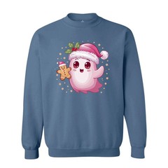 Christmas Cute Cookie Ghost Sweatshirt, Christmas Ghost Sweatshirt, Gingerbread