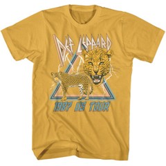 Def Leppard Logo Lightning Bolts Leopard 1987 US Tour Men’s T Shirt Band Merch