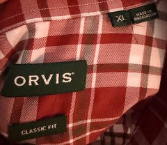 Orvis Multicolor Cotton & Elastane Blend Classic Fit Men’s XL Long Sleeve Button