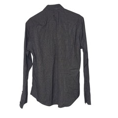 Theory Kyson Micro Checked Button Down Cotton Dress Shirt Purple Black Sz LG