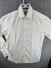 Stenstroms All Cotton Fitted Body 15.75 Twofold Super White Business Button Up
