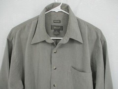 Bruno Men’s Shirt Medium Button Front Black Tan Houndstooth Peached Long Sleeve