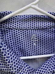 RHOBACK Texas Patterned Texas Flag Blue Performance Polo Golf Shirt LG