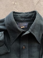 Vintage 1930s Pendleton Green Wool Plaid Flannel Button Up Shirt Men’s 30s