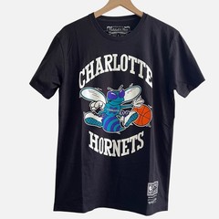 Mitchell & Ness NBA Charlotte Hornets Hardwood Classics Black TShirt Men’s L EUC