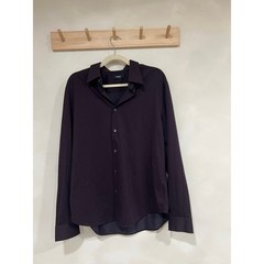 Theory Sylvain ND Structure Knit Button Up Shirt Purple XL NWT