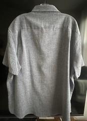 Coofandy Men’s Short Sleeve Button Down Lightweight Linen Shirt, 2XL, Gray