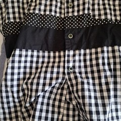 BLACK COMME des GARCONS Patchwork Dot Check Shirt L Width 57cm Long Sleeve