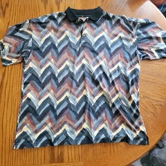 Vintage Bachrach Polo Shirt Mens XXL Coogi Style Abstract 90s Baggy Golf