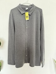 All in Motion Men’s XL Gray Commuter Button-Up Shirt Moisture Wicking Quick Dry