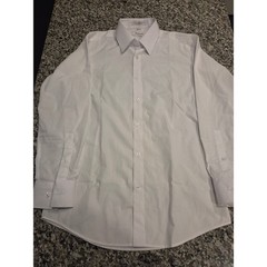 Amanti Mens Slim Fit Dress Shirt White Long Sleeve Cotton Blend 15.5 32/33