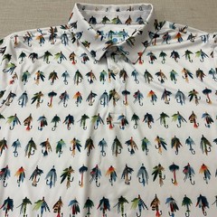 Chubbies Mens Performance Weekend Has Arrived Fly Fishing Lures Polo Shirt L