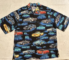 Vintage Reyn Spooner Sports Art Of Eddy Y Corvette Classic Cars Rayon Mens XL