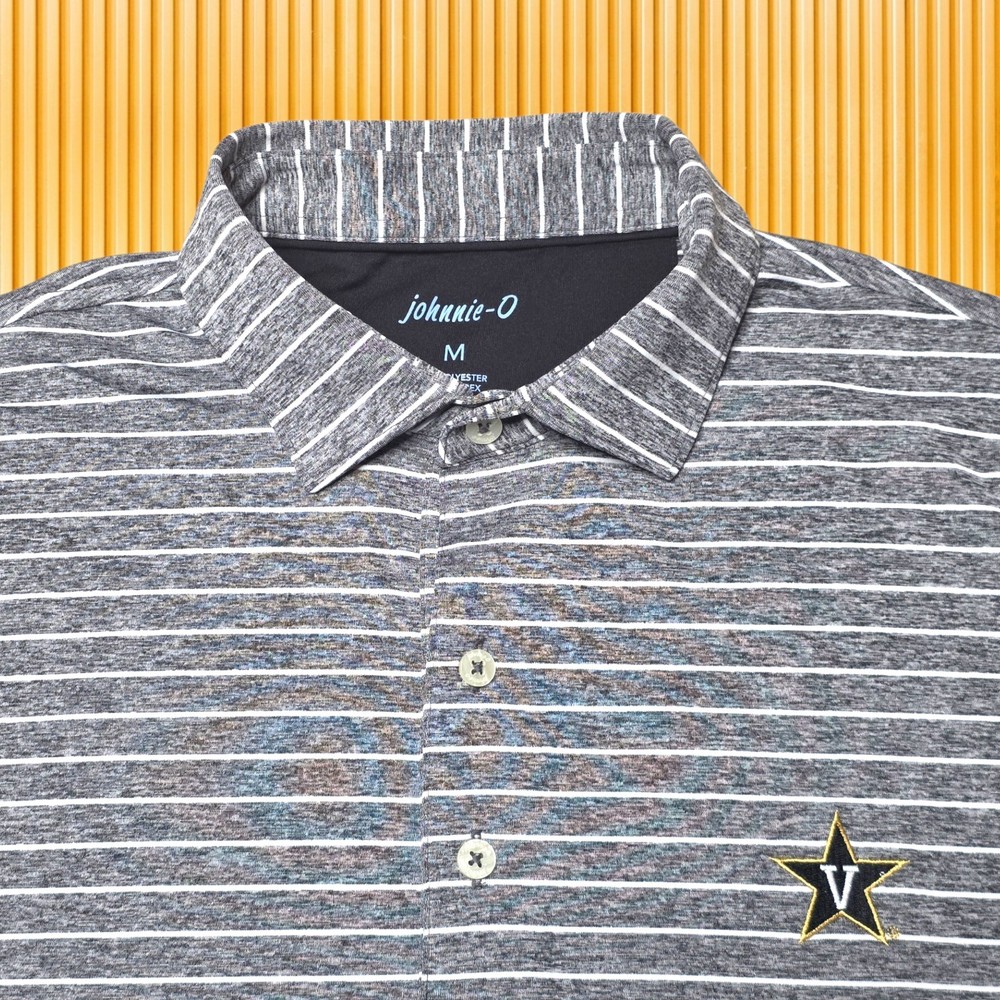 Vanderbilt Commodores Johnnie-O Prep-Formance Newton Polo Shirt Mens Medium EUC