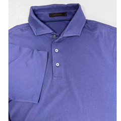 Greyson Mens L Brrr Cooling Performance Polo Shirt Purple Short Sleeve