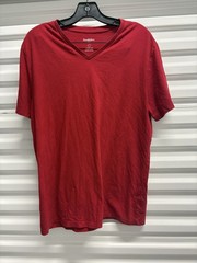 Goodfellow & Co Men’s Lyndale Tee Red V-Neck Cotton Short Sleeve T-Shirt L