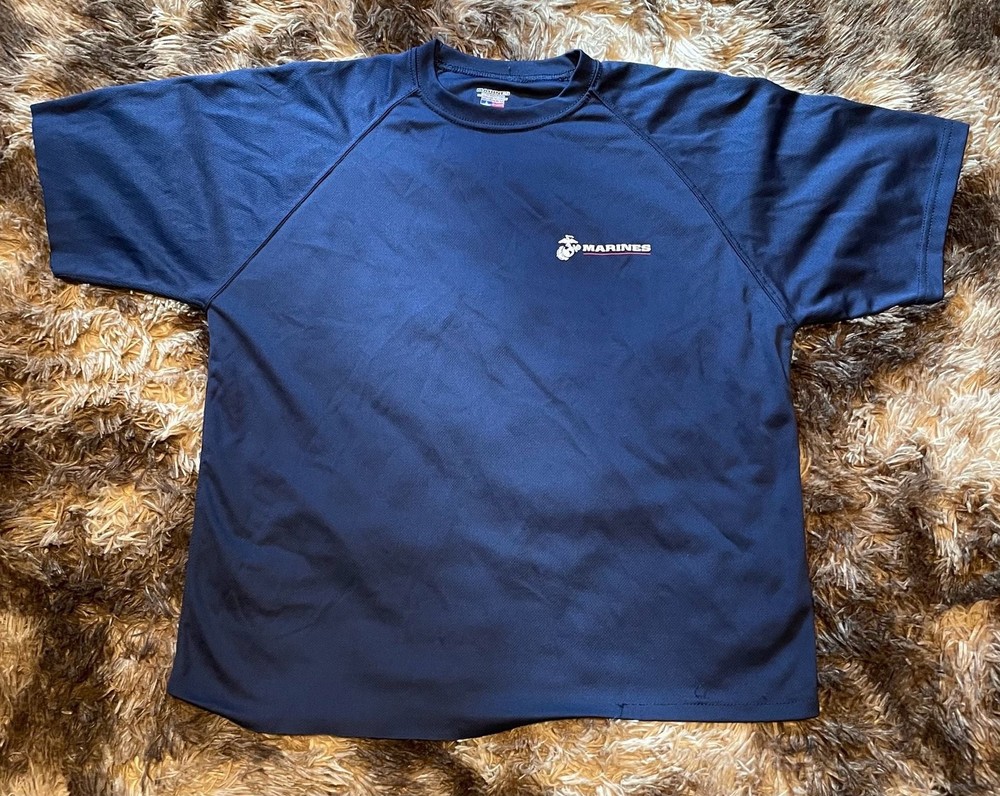 USMC Great American T-Shirt Factory Performance Athletic T-Shirt Blue