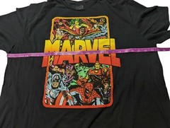 Marvel Comic Superhero Graphic Print T-Shirt Men 2XL XXL Spellout Retro Crewneck