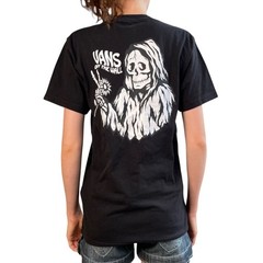 Vans Off The Wall Grim Reaper T-Shirt Skeleton Peace Black Graphic Tee S