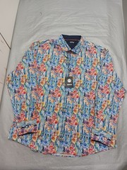 Bespoke Moda NWT Men’s Button Down Long Sleeve Abstract Floral Print 3XL