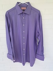 Thomas Pink Jermyn Street London Prestige Men’s Shirt Herringbone Purple 17-35