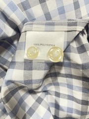 Peter Millar Button Down Long Sleeve White Blue And Gray Plaid M