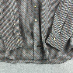 Robert Talbott Multicolor Pastel Stripe Shirt Mens XL Long Sleeve Seersucker