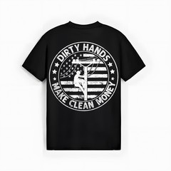 Lineman American Flag My Hands May Be Dirty My Money Clean T-Shirt