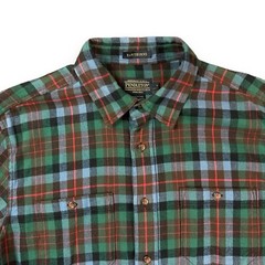 Pendleton Hawthorne Flannel Button Shirt Macduff Tartan Mens Large Elbow Patches