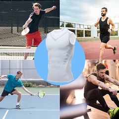 Men Compression Shirt Version Ionic Shaping Sleeveless Vest Sports Tank Top US