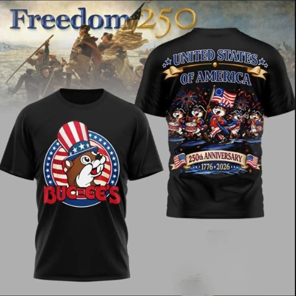 Buc Ees 250th Anniversary America Freedom All Over Print T-Shirt Unisex Cotton