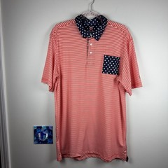 Southern Proper Old Glory Red White Blue Flag Patriotic Short Sleeve Polo Large