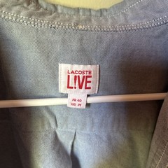 Lacoste Live Men’s Solid Light Denim Shirt Button Collar Long Sleeve *Fair*