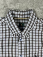 Robert Talbott Plaid Long Sleeve Button Down Mens Shirt-Brown Blue Purple Size L