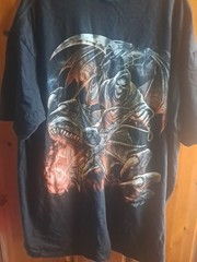 Skeleton Dinosaur Grim Flames Graphic T-shirt XXL Mens