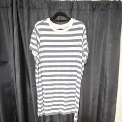 Old Navy Women’s Big & Tall 2XL Blue/White Striped Crew Neck T-Shirt Dress