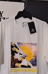 Converse Logo Box Graphic Classique Standard T-shirt Cotton Mens Size XL White